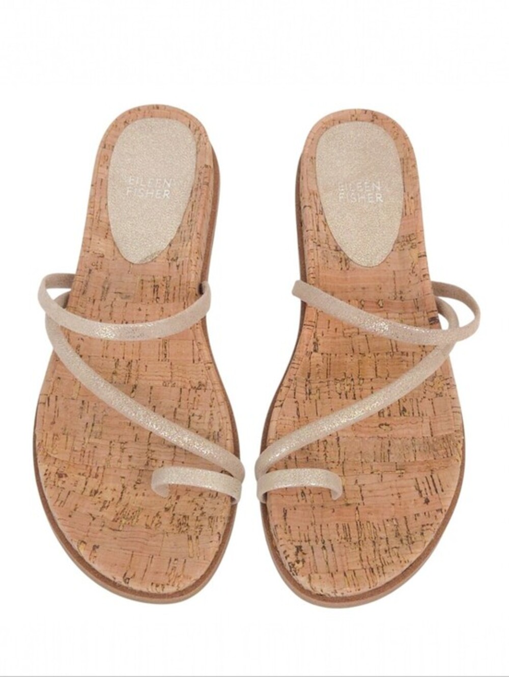 Eileen Fisher Gold Cork Dorado Thong Sandals- Size 9